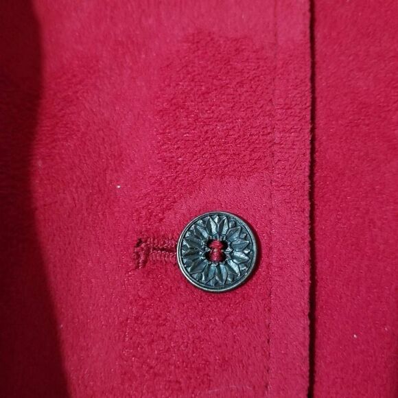 Alfred Dunner Red Microsuede Lightweight Jacket - Picture 2 of 6